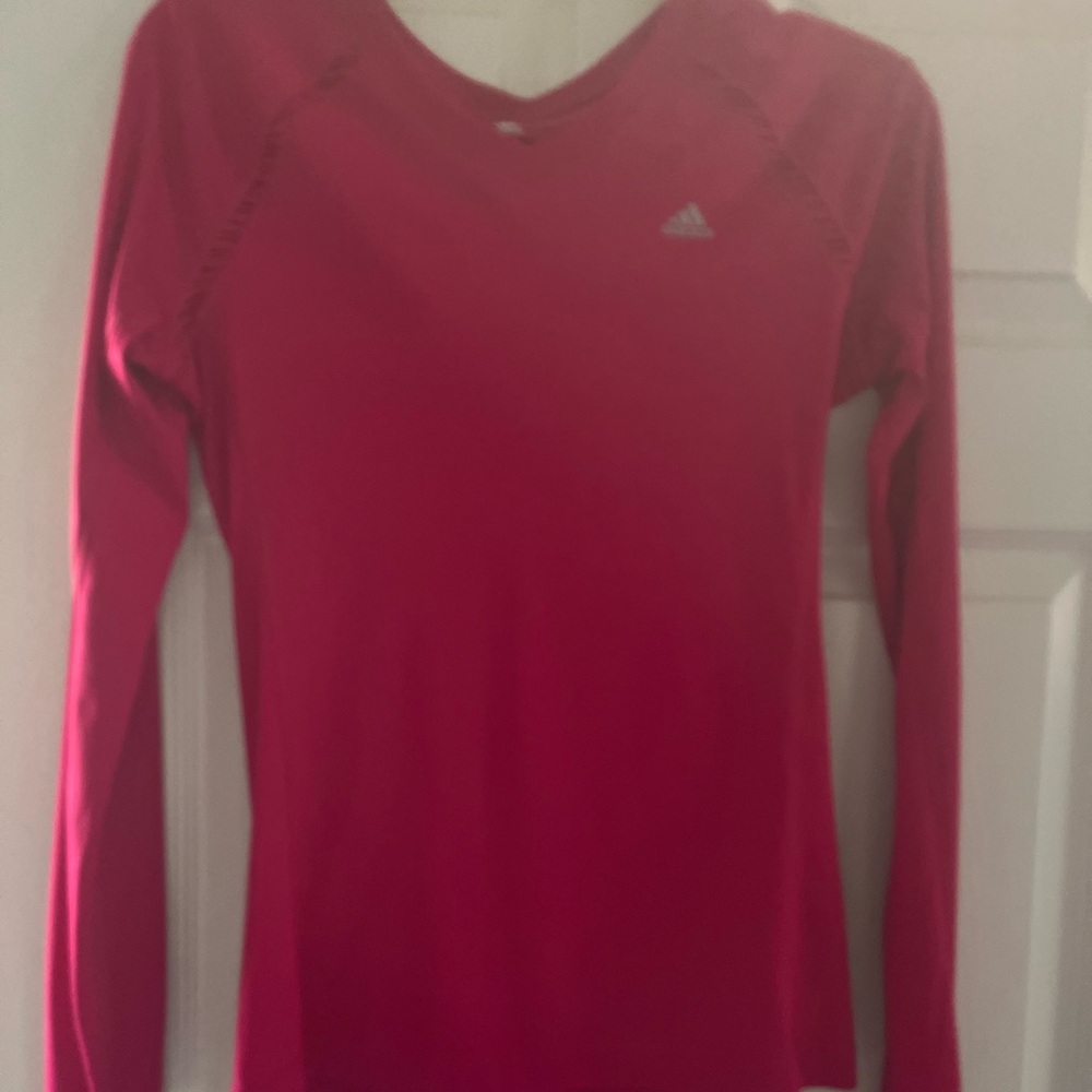 adidas Women's Long Sleeve Performance Tee in Pink